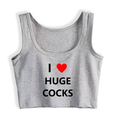 I Love One Design Sexy Crop Tank Hotwife Humor Fun Flirty Printing Crop Top Swinger Sports Fitness Camisole