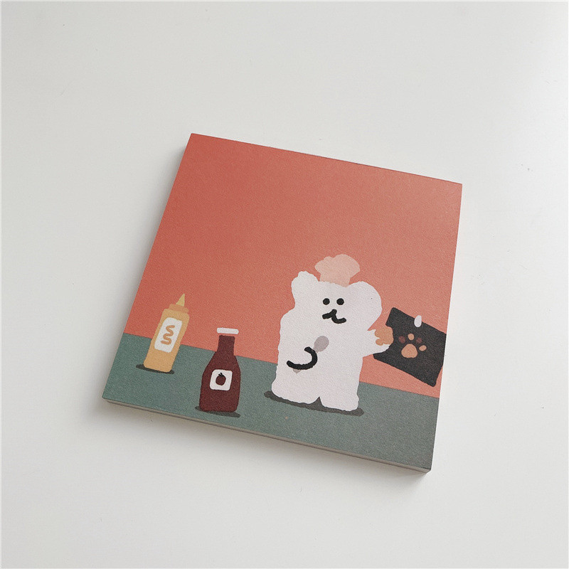 Karikatūra jauks koala lācis smaidoša sejas piezīmju bloks korejiešu Ins Mini Kawaii piezīmju bloks Ziņojums Papīrs Skolas piederumi Kancelejas piederumi 50 loksnes