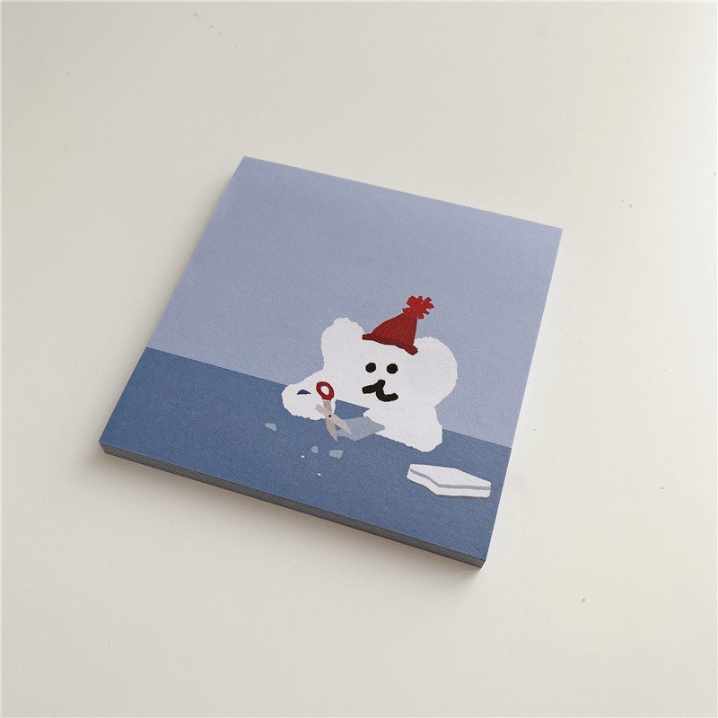 Karikatūra jauks koala lācis smaidoša sejas piezīmju bloks korejiešu Ins Mini Kawaii piezīmju bloks Ziņojums Papīrs Skolas piederumi Kancelejas piederumi 50 loksnes