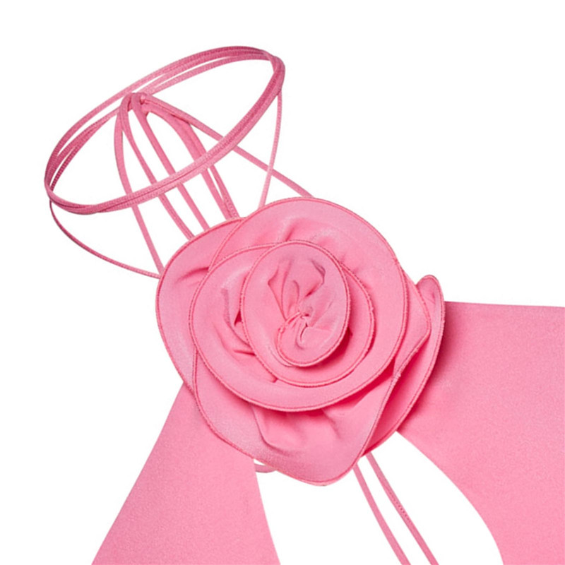 y2k Crop Top 2023 Summer Sieviešu 3D Ziedi Sasienama Kakls Bez Piedurknēm Vese Slim Fit Krekls 2000. gadu apģērbi Ielu apģērbi