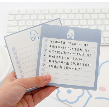 MINKYS Kawaii Rabbit 60 листа Memo Sticky Note Paper Daily To Do It Check List Paperlaria Училищни канцеларски материали