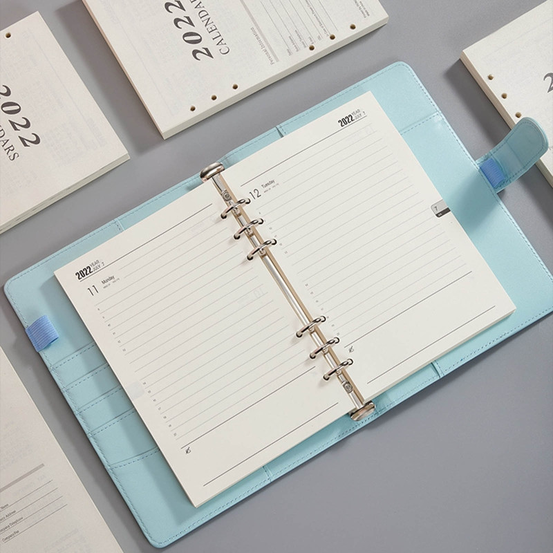 2022. Dnevno Tjedno Mjesečno punjenje planera na engleskom jeziku za A5 registrator s prstenom od siječnja 2022. do prosinca 2022. 172 lista s 6 rupa i 6 rupa 3XUE