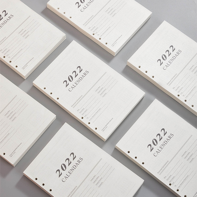 2022. Dnevno Tjedno Mjesečno punjenje planera na engleskom jeziku za A5 registrator s prstenom od siječnja 2022. do prosinca 2022. 172 lista s 6 rupa i 6 rupa 3XUE