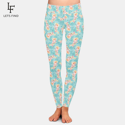 LETSFIND 2021 Fashion 3D Rabbit Happy Easter λαγουδάκι που κρατά χρωματιστό τύπωμα αυγού Γυναικείο κολάν ψηλόμεσο κολάν προπόνησης