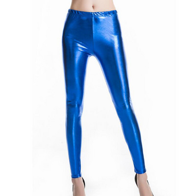 VISNXGI Γυναικεία Glitter Skinny Faux λουστρίνι κολάν Pencil ψηλόμεση γυαλιστερό χρυσό Push Up Πανκ παντελόνι γυμναστικής για τρέξιμο Τζέγκινγκ