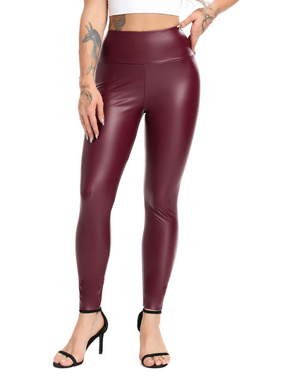 Γυναικεία Pu Sexy Leggins Waist Trainer 2 σε 1 Κορσέ Κολάν Ρυθμιζόμενοι γάντζοι ψηλής μέσης, ρυθμιζόμενοι γάντζοι Tummy Control Shaper Γιόγκα παντελονιών