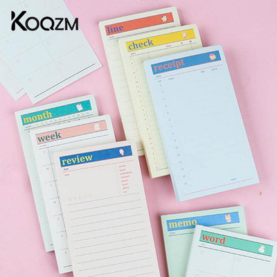 1Pcs Creative Daily Schedule Memo Pad Списък със задачи Прозрачен водоустойчив Планер за лепкави бележки Офис Училищни пособия Канцеларски материали