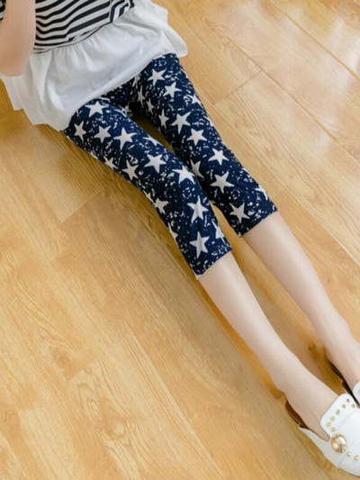 CUHAKCI Summer Printing Γυναικεία κολάν Cropped Παντελόνι Casual Stretched Graffiti Γραβάτα Βαμμένο Ελαστικό Κάπρι