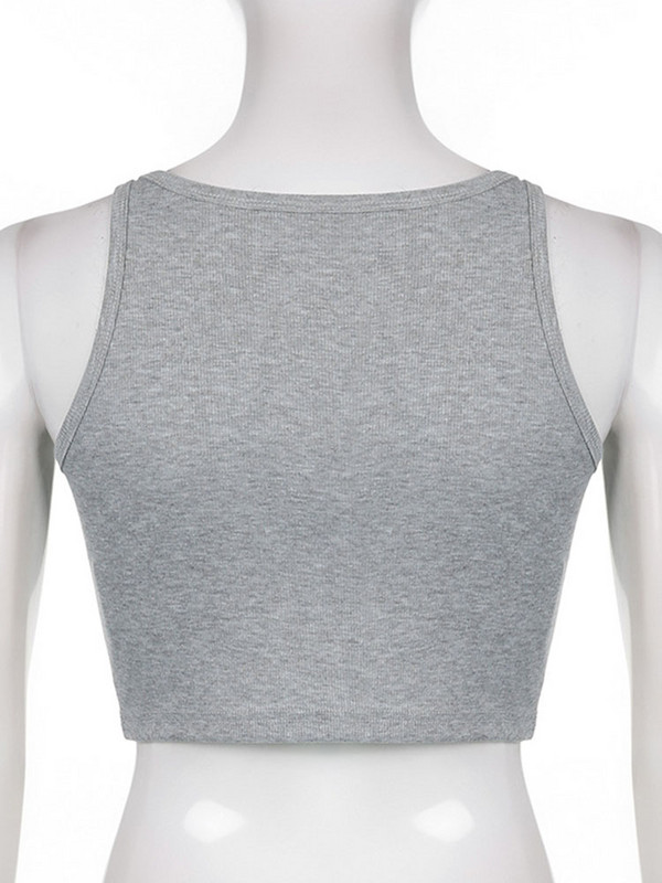 Zema piegriezuma pamata ražas topi, pogas bez piedurknēm, ikdienišķs korejiešu vasaras Camis tee ielas apģērbs Harajuku sieviešu korejiešu apģērbs