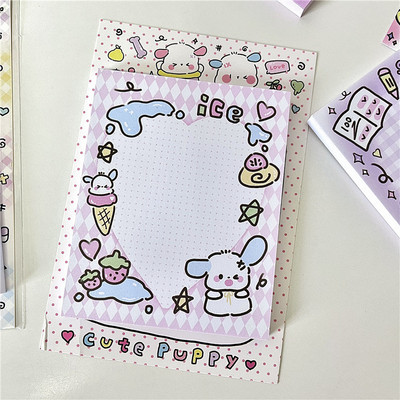 50 φύλλα Korean Ins Cute Puppy Memo Pad Scrapbooking Journal Collage DIY Notepads Office Σημειώσεις μηνύματος Kawaii Stationery