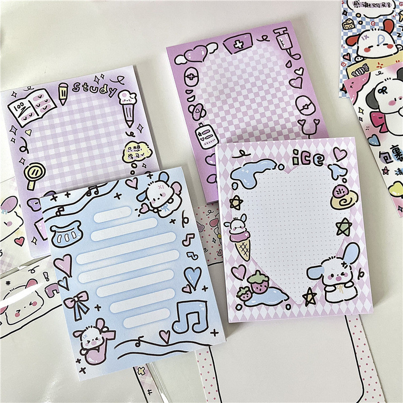 50 loksnes korejiešu ins Cute kucēns piezīmju bloks Scrapbooking žurnālu kolāža DIY piezīmju grāmatiņas Biroja atvaļinājuma ziņojuma piezīmes Kawaii kancelejas preces