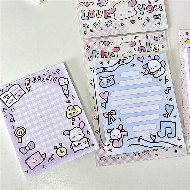 50 loksnes korejiešu ins Cute kucēns piezīmju bloks Scrapbooking žurnālu kolāža DIY piezīmju grāmatiņas Biroja atvaļinājuma ziņojuma piezīmes Kawaii kancelejas preces