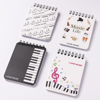 Джобен планер A7 Джобна книга I Love Music Life Канцеларски материали A7 Coil Mini Notebook Gift Piano Cello Portable Notebook Poket Book
