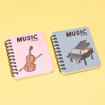 Джобен планер A7 Джобна книга I Love Music Life Канцеларски материали A7 Coil Mini Notebook Gift Piano Cello Portable Notebook Poket Book