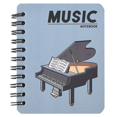 Pocket Planner A7 Βιβλίο τσέπης I Love Music Life Stationery A7 Coil Mini Notebook Δώρο Πιάνο Τσέλο Φορητό Notebook Poket Book