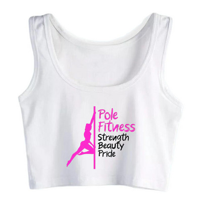 Pole Fitness Print Breathable Slim Fit Tank Top Γυναικεία προπόνηση χορού γιόγκα Crop Tops καλοκαιρινή καμιζόλα