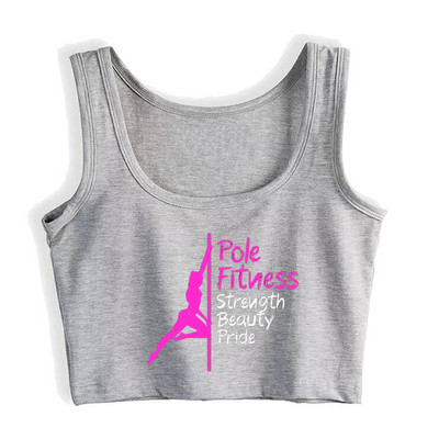 Pole Fitness Print Breathable Slim Fit Tank Top Γυναικεία προπόνηση χορού γιόγκα Crop Tops καλοκαιρινή καμιζόλα