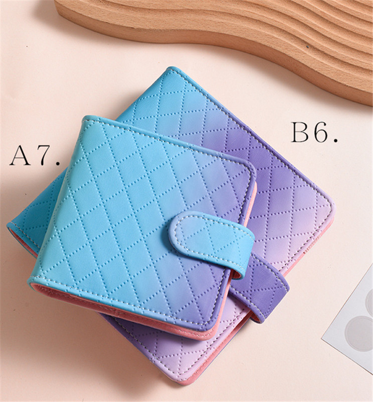 B6 A8 kvadrātveida MacaronTie krāsas maiņa PU āda, DIY, piezīmju grāmatiņas vāka dienasgrāmata, dienas kārtības plānotājs, papīra vāks, skolas kancelejas preces