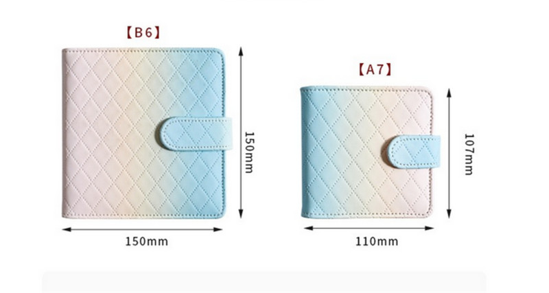 B6 A8 kvadrātveida MacaronTie krāsas maiņa PU āda, DIY, piezīmju grāmatiņas vāka dienasgrāmata, dienas kārtības plānotājs, papīra vāks, skolas kancelejas preces