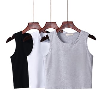 Fitness Skinny Cotton Tank Top Women 2023 Νέο Γυναικείο σφιχτό μπουστάκι Crop Skinny T-shirt Belly Casual Dance φανελάκι τανκ