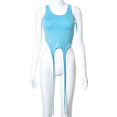 hirigin Basic Long Ribbon White Tank Tops for Women Hight Street Casual Wear Summer Chic Fashion Club Wear Camisole