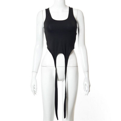 hirigin Basic Long Ribbon White Tank Tops for Women Hight Street Casual Wear Summer Chic Fashion Club Wear Camisole