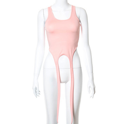 hirigin Basic Long Ribbon White Tank Tops for Women Hight Street Casual Wear Summer Chic Fashion Club Wear Camisole
