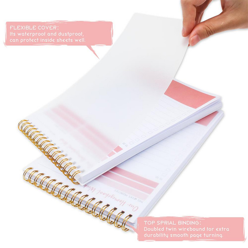 Ikdienas nedēļas plānotāja darba kārtības uzdevumu saraksts piezīmju grāmatiņa 5,5 collu*8,5 collu bezdatētu uzdevumu kontrolsaraksts Piezīmju grāmatiņa Organizēt Plānot biroja preces