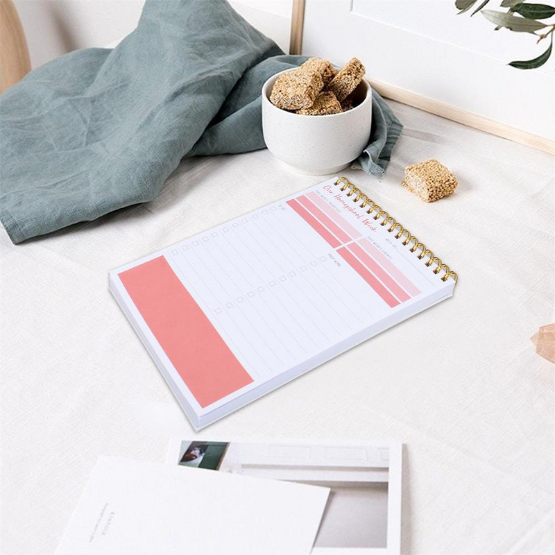 Ikdienas nedēļas plānotāja darba kārtības uzdevumu saraksts piezīmju grāmatiņa 5,5 collu*8,5 collu bezdatētu uzdevumu kontrolsaraksts Piezīmju grāmatiņa Organizēt Plānot biroja preces