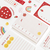 Sharkbang New Arrival Strawberry 100 Sheets Σημειωματάριο Kawaii Χαρτί εκκρεμοτήτων Λίστα σημειώσεων Σημειωματάριο Planner School Stationery