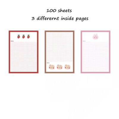 Sharkbang New Arrival Strawberry 100 Sheets Σημειωματάριο Kawaii Χαρτί εκκρεμοτήτων Λίστα σημειώσεων Σημειωματάριο Planner School Stationery