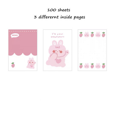 Sharkbang New Arrival Strawberry 100 Sheets Σημειωματάριο Kawaii Χαρτί εκκρεμοτήτων Λίστα σημειώσεων Σημειωματάριο Planner School Stationery