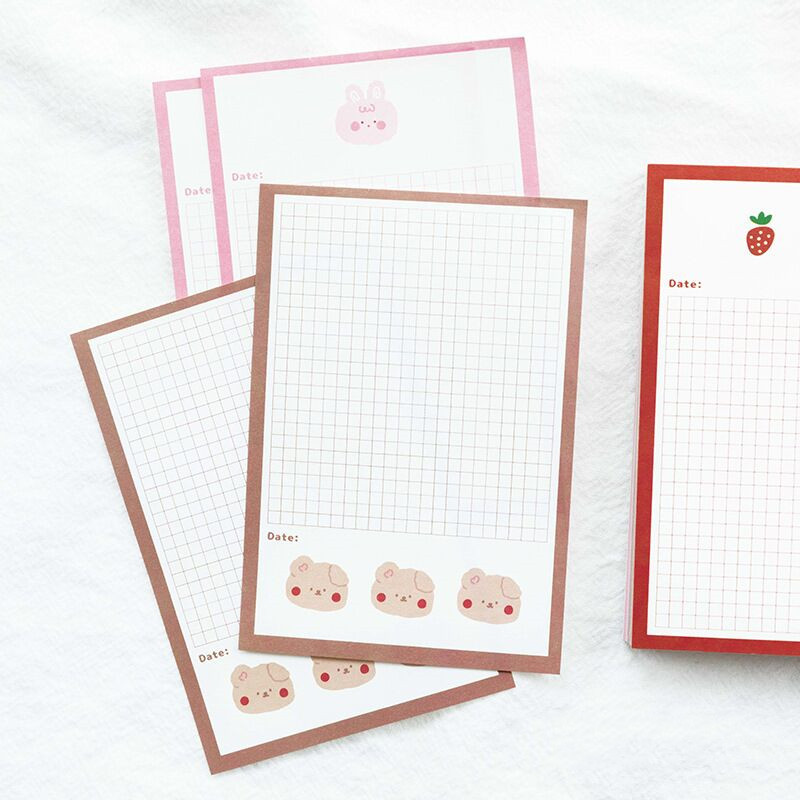 Sharkbang jaunpienācējs Strawberry 100 loksnes Kawaii piezīmju bloknota papīrs uzdevumu saraksts piezīmju bloknotu plānotājs skolas kancelejas preces