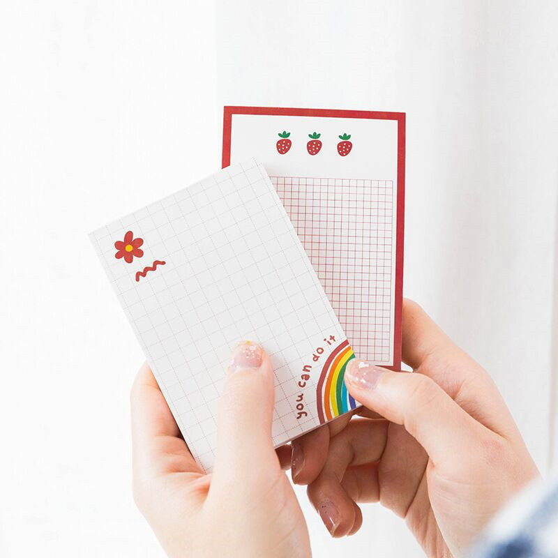 Sharkbang jaunpienācējs Strawberry 100 loksnes Kawaii piezīmju bloknota papīrs uzdevumu saraksts piezīmju bloknotu plānotājs skolas kancelejas preces