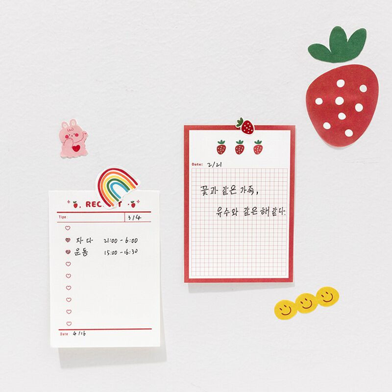 Sharkbang jaunpienācējs Strawberry 100 loksnes Kawaii piezīmju bloknota papīrs uzdevumu saraksts piezīmju bloknotu plānotājs skolas kancelejas preces