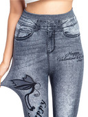CUHAKCI Workout Capris Sport Leggins Γυναικεία κολάν με στάμπα πεταλούδας Faux τζιν τσέπες Push Up Gym Strechy κοντά παντελόνι