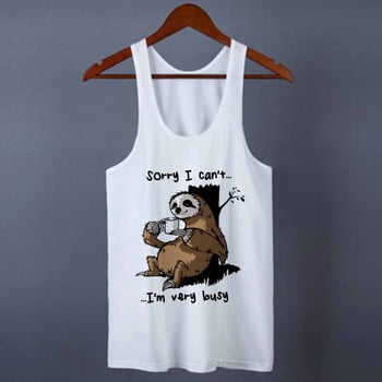 Γυναικεία φανελάκια φανελάκια Streetwear Funny Sloth Print 2020 Summer Harajuku Casual αμάνικα μπλουζάκια Γυναικεία ρούχα μεγάλο μέγεθος S-2XL