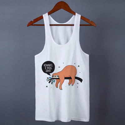 Γυναικεία φανελάκια φανελάκια Streetwear Funny Sloth Print 2020 Summer Harajuku Casual αμάνικα μπλουζάκια Γυναικεία ρούχα μεγάλο μέγεθος S-2XL