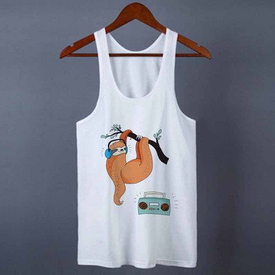 Γυναικεία φανελάκια φανελάκια Streetwear Funny Sloth Print 2020 Summer Harajuku Casual αμάνικα μπλουζάκια Γυναικεία ρούχα μεγάλο μέγεθος S-2XL