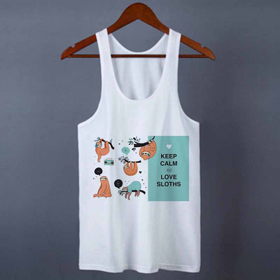 Γυναικεία φανελάκια φανελάκια Streetwear Funny Sloth Print 2020 Summer Harajuku Casual αμάνικα μπλουζάκια Γυναικεία ρούχα μεγάλο μέγεθος S-2XL