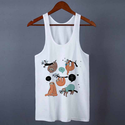 Γυναικεία φανελάκια φανελάκια Streetwear Funny Sloth Print 2020 Summer Harajuku Casual αμάνικα μπλουζάκια Γυναικεία ρούχα μεγάλο μέγεθος S-2XL