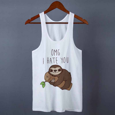 Γυναικεία φανελάκια φανελάκια Streetwear Funny Sloth Print 2020 Summer Harajuku Casual αμάνικα μπλουζάκια Γυναικεία ρούχα μεγάλο μέγεθος S-2XL