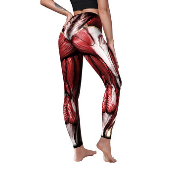[Ти си моята тайна] Нов 3D клин с отпечатани мускули Classic Attack on Titan Cosplay Секси чорапогащник Leggin Push Up Fitness Дамски панталони