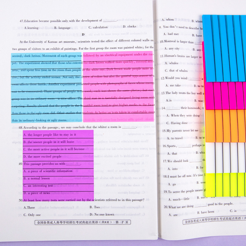 Ūdensnecaurlaidīgs caurspīdīgs līmlapiņu piezīmju bloks, 50 loksnes ikdienas uzdevumu saraksts, horizontāls līniju piezīmju papīrs studentu biroja kancelejas piederumiem