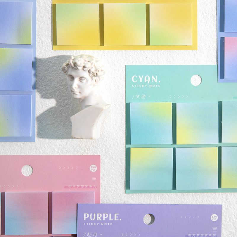 1gab Tomorrow Dreamer piezīmju bloks 30*30mm 180 loksnes Krāsa Līmlapiņas Pašlīmējošās piezīmju grāmatiņas Plānotājs Uzlīmes Skola A6979