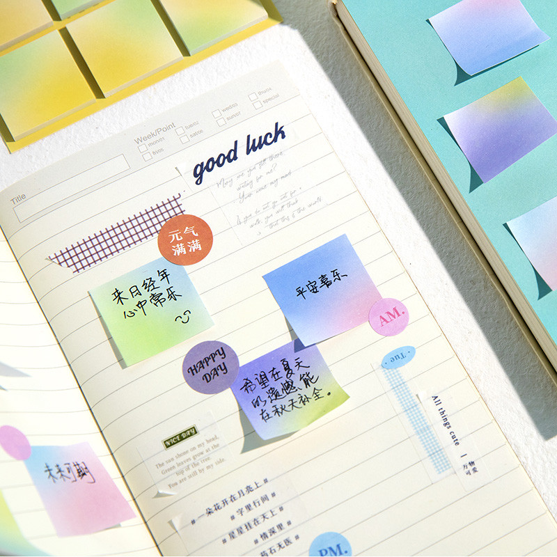 1gab Tomorrow Dreamer piezīmju bloks 30*30mm 180 loksnes Krāsa Līmlapiņas Pašlīmējošās piezīmju grāmatiņas Plānotājs Uzlīmes Skola A6979