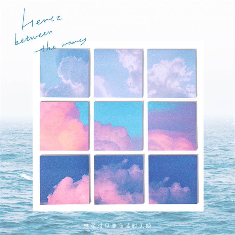 Kalnu ezers un jūra Līmlapiņu komplekts 60 loksnes Debesis mākonis mežs Līmes piezīmju bloks Piezīmju bloks Plānotājs Uzlīmes Biroja skola A6839