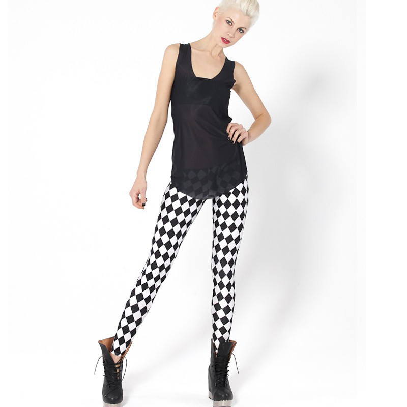 Vasaras sieviešu rūtaini apdruka Sieviešu Galaxy Legingi Fitness Sporta Apģērbs Sieviešu Sporta zāles leggins Modes Bikses GL83