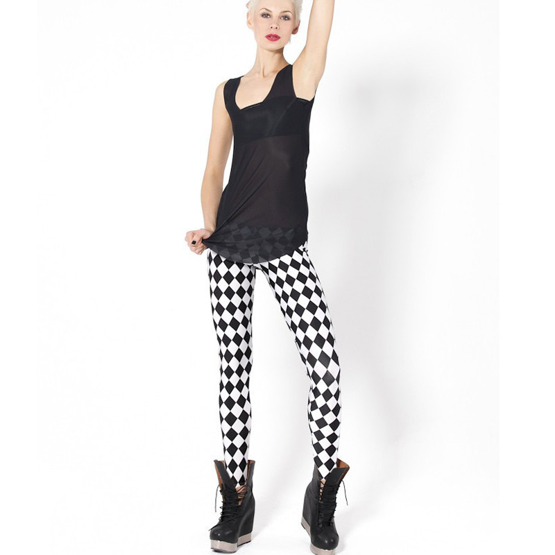 Vasaras sieviešu rūtaini apdruka Sieviešu Galaxy Legingi Fitness Sporta Apģērbs Sieviešu Sporta zāles leggins Modes Bikses GL83