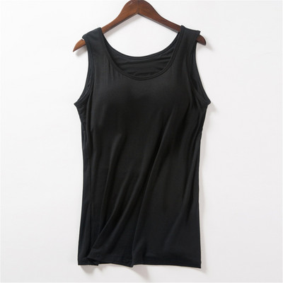 Modal with Chest Pad Sling αναβαθμισμένη έκδοση Κύπελλο μεγάλου μεγέθους Γιόγκα πουκάμισο με κάτω μέρος Stretch Long workout Fitness Sport Tank Top